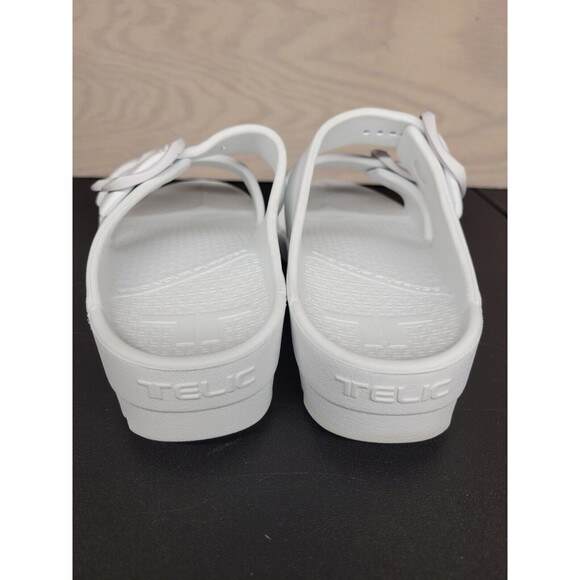 Telic Women's SZ XS Boise Bliss Slide Sandals White Double Buckle Slip On - Picture 6 of 10